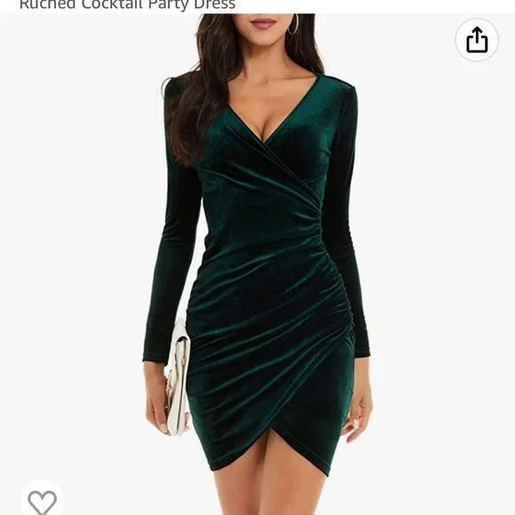 Dresses | Green Velvet Tiktok Viral Dress | Poshmark